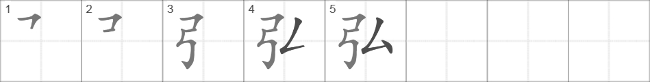 Написание иероглифа 弘