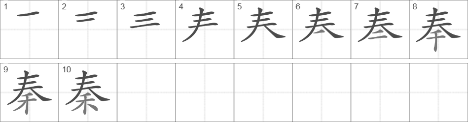 Написание иероглифа 秦