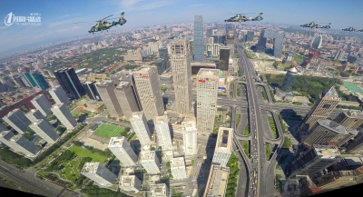 Вертолеты над городом, Парад Победы, Тяньаньмэнь