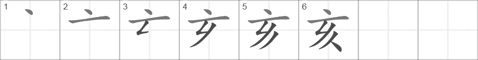 Написание иероглифа 亥