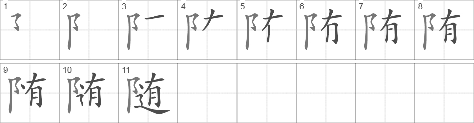 Написание иероглифа 随