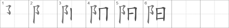 Написание иероглифа 阳