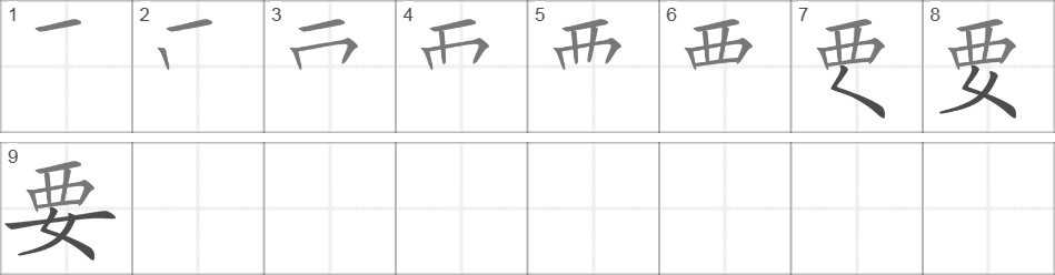 Написание иероглифа 要