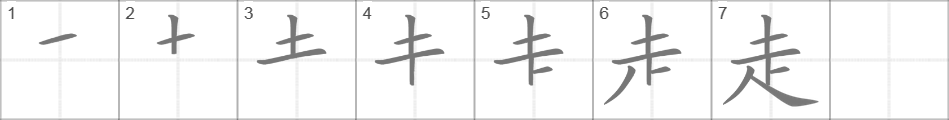 Написание иероглифа 走