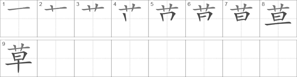 Написание иероглифа 草