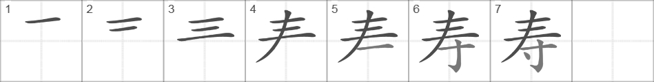 Написание иероглифа 寿