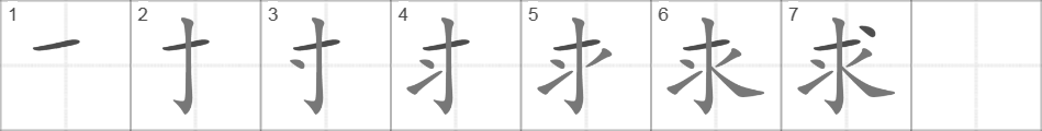 Написание иероглифа 求