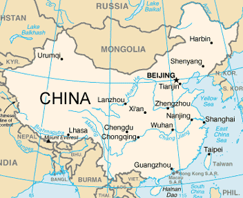карта Китая