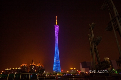 Башня, Гуанчжоу, ночь